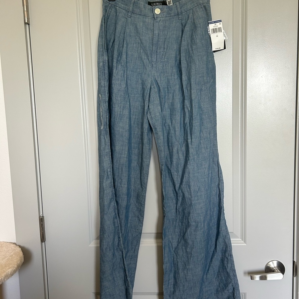 Lauren Ralph Lauren chambray Wide leg trousers